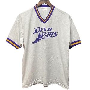 Vintage 80s MLB baseball team Tampa Bay Devil rays jersey style USA Made T-shirt
